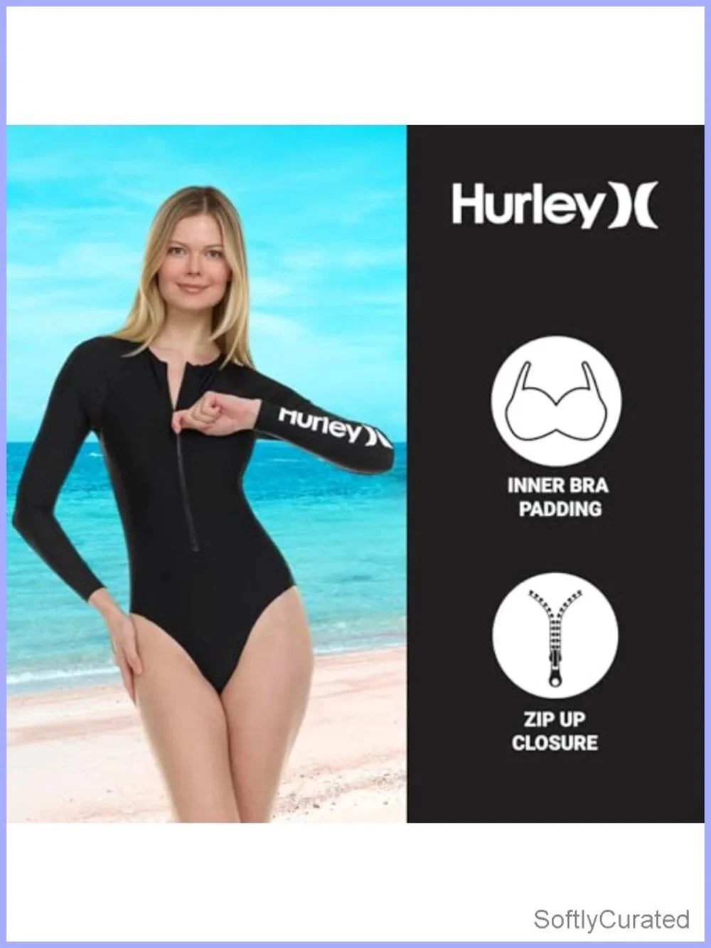 Long Sleeve One Piece Swimsuit with UPF 50+ Sun Protection